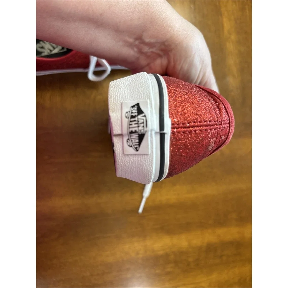 VANS Glitter Red Men's 4.5 Women's 6 Lace Up Shoes